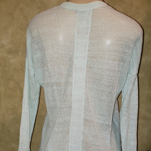 Vince Linen Vneck Light Blue Knit Top xs - Picture 3 of 6